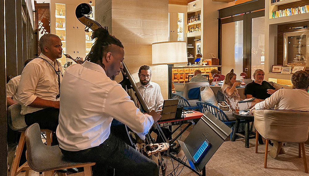 live band playing at library by the sea