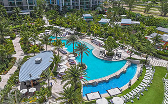 Aerial view of Seafire pool and surrounding area