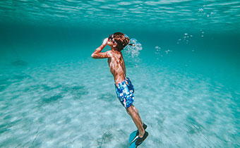 boy snorkeling
